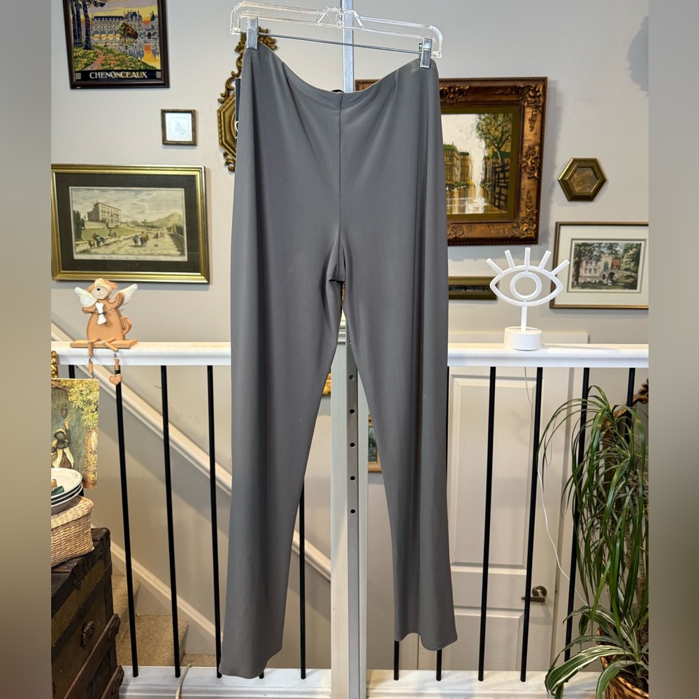 NWT Sympli Slice Pant Size 10 Hazel Green Slit Hem Made in Canada Travelwear - Picture 10 of 11